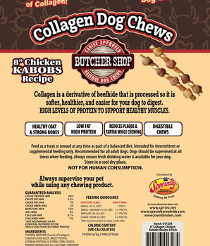 Collagen Dog Chews 8" Chicken Kabobs Recipe 8-Pk