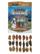 Load image into Gallery viewer, Frontier Pup Chews 5&quot; Chicken, Liver &amp; Sweet Potato Kabobs, 10-Pk

