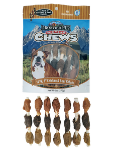 Frontier Pup Chews 5" Chicken, Liver & Sweet Potato Kabobs, 10-Pk