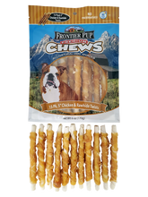 Load image into Gallery viewer, Frontier Pup Chews 5&quot; Chicken &amp; Rawhide Twists, 15-Pk
