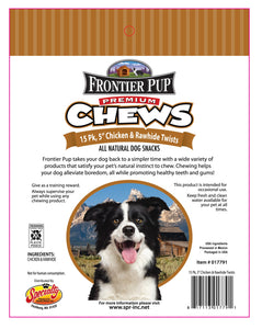 Frontier Pup Chews 5" Chicken & Rawhide Twists, 15-Pk