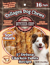 Load image into Gallery viewer, Collagen Dog Chews 5&quot; Deluxe Chicken Twists 16-Pk

