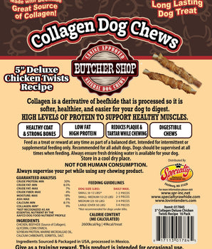 Collagen Dog Chews 5" Deluxe Chicken Twists 16-Pk