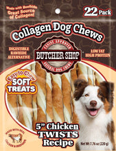 Load image into Gallery viewer, Collagen Dog Chews 5&quot; Chicken Twists 22-Pk
