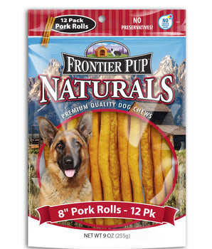 Frontier Pup Naturals 8" Pork Rolls, 12-Pk