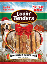 Load image into Gallery viewer, Chicken &amp; Rawhide Twist 15 Pack - Holiday
