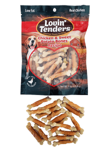 Lovin' Tenders Chicken & Sweet Potato Bones Dog Treats, 8 oz.