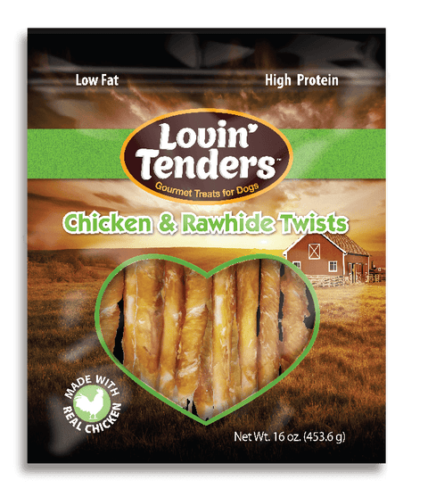 Lovin' Tenders - 16oz 5" Chicken & Rawhide Twists