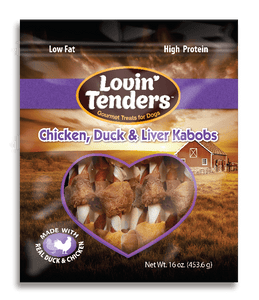 Lovin' Tenders - 16oz Chicken, Duck, & Liver Kabobs