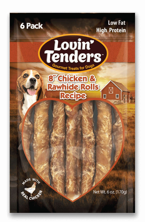 Lovin' Tenders Chicken & Rawhide Rolls Dog Treats Lovin' Tenders
