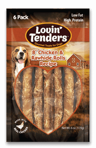 Lovin' Tenders - Chicken & Rawhide Rolls 6-Pk
