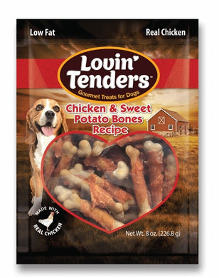 Lovin' Tenders Chicken & Sweet Potato Bones Dog Treats, 8 oz.