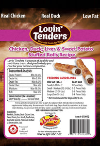 Lovin' Tenders Chicken, Duck, Liver, and Sweet Potato Stuffed Rolls, 10-Pk
